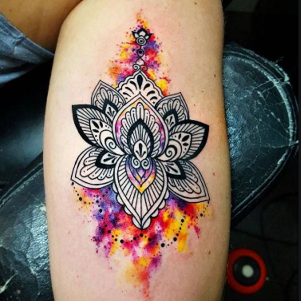 Splendid Lotus Flower mandala tattoo design