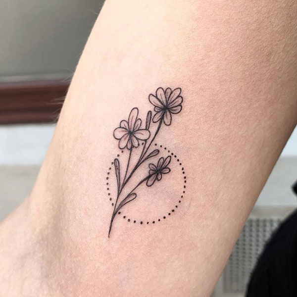  Minimal tiny flower plant tattoo