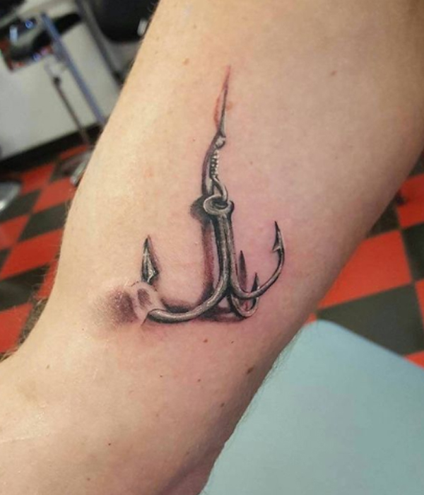 Amazing hyper realism anchor design tattoo