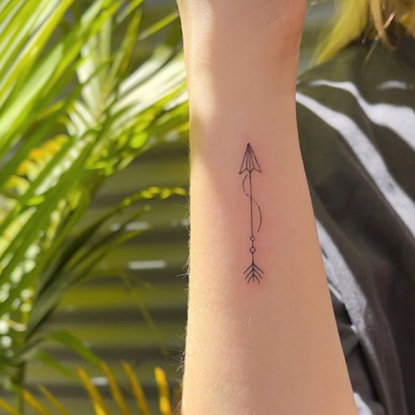 Tiny cute arrow minimal tattoo design