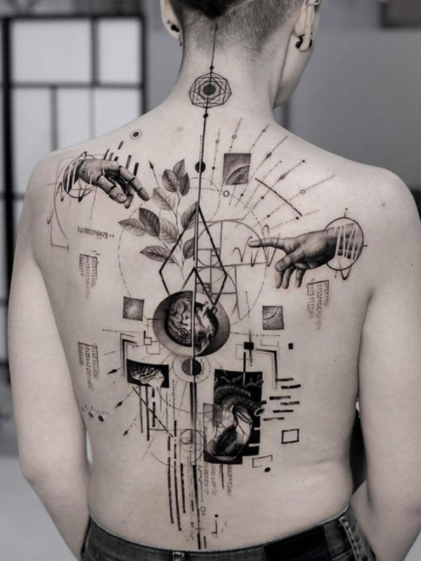 Splendid micro realism abstract tattoo design